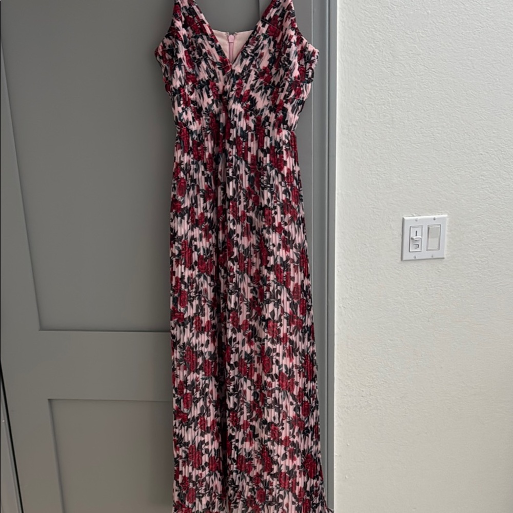 Floral Maxi Dress in Red and Black